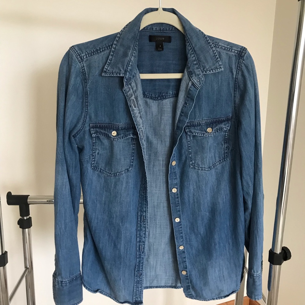 Jcrew denim shirt.